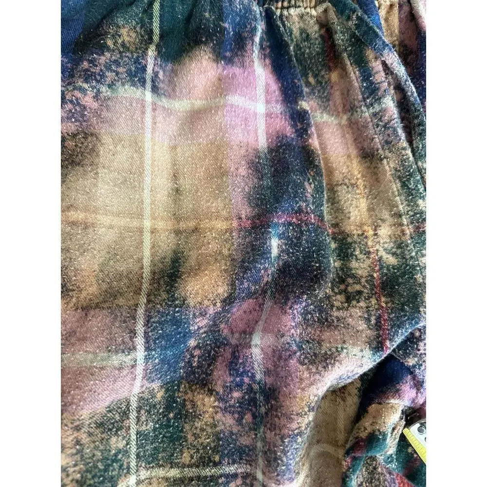 Upcylced Distressed Vintage Flannel Plaid Pants | Size XS | #OOAK - Picture 4 of 6